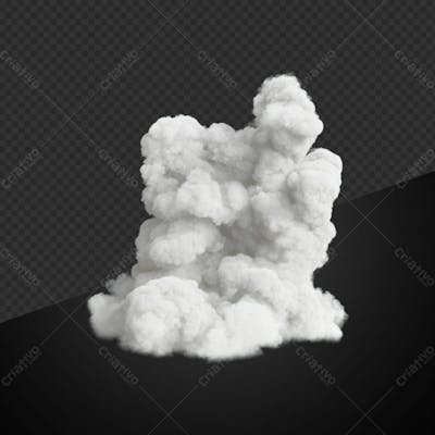 Realistic White Clouds Smoke Effect Illustration 3D Rendering