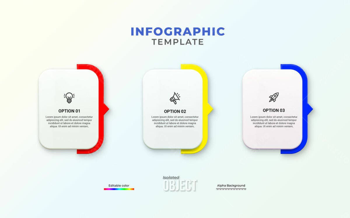 Infográfico com 3 Opções PSD Editável