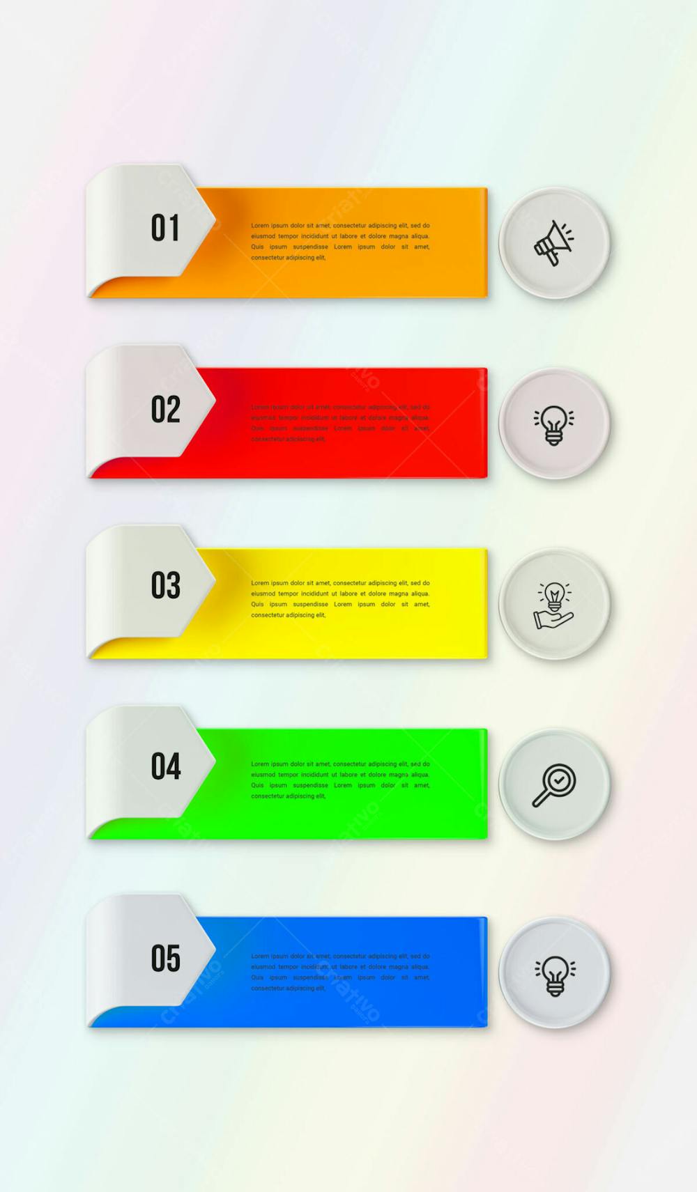 Modern Infographic Template For Business With Multi Steps Multicolor Labels 3D Rendering