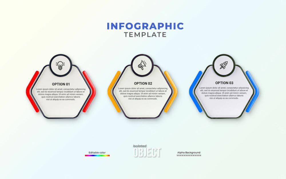 Modern Infographic Template For Business With Multi Steps Multicolor Labels 3D Rendering