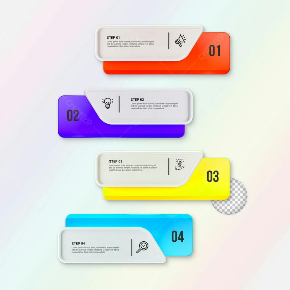 Modern Infographic Template For Business With Multi Steps Multicolor Labels 3D Rendering