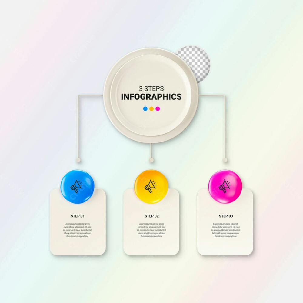 Modern Infographic Template For Business With Multi Steps Multicolor Labels 3D Rendering