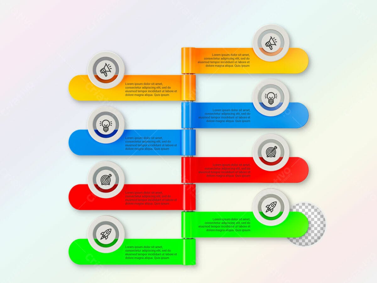 Infográfico de Negócios em Cores Vibrantes PSD Editável