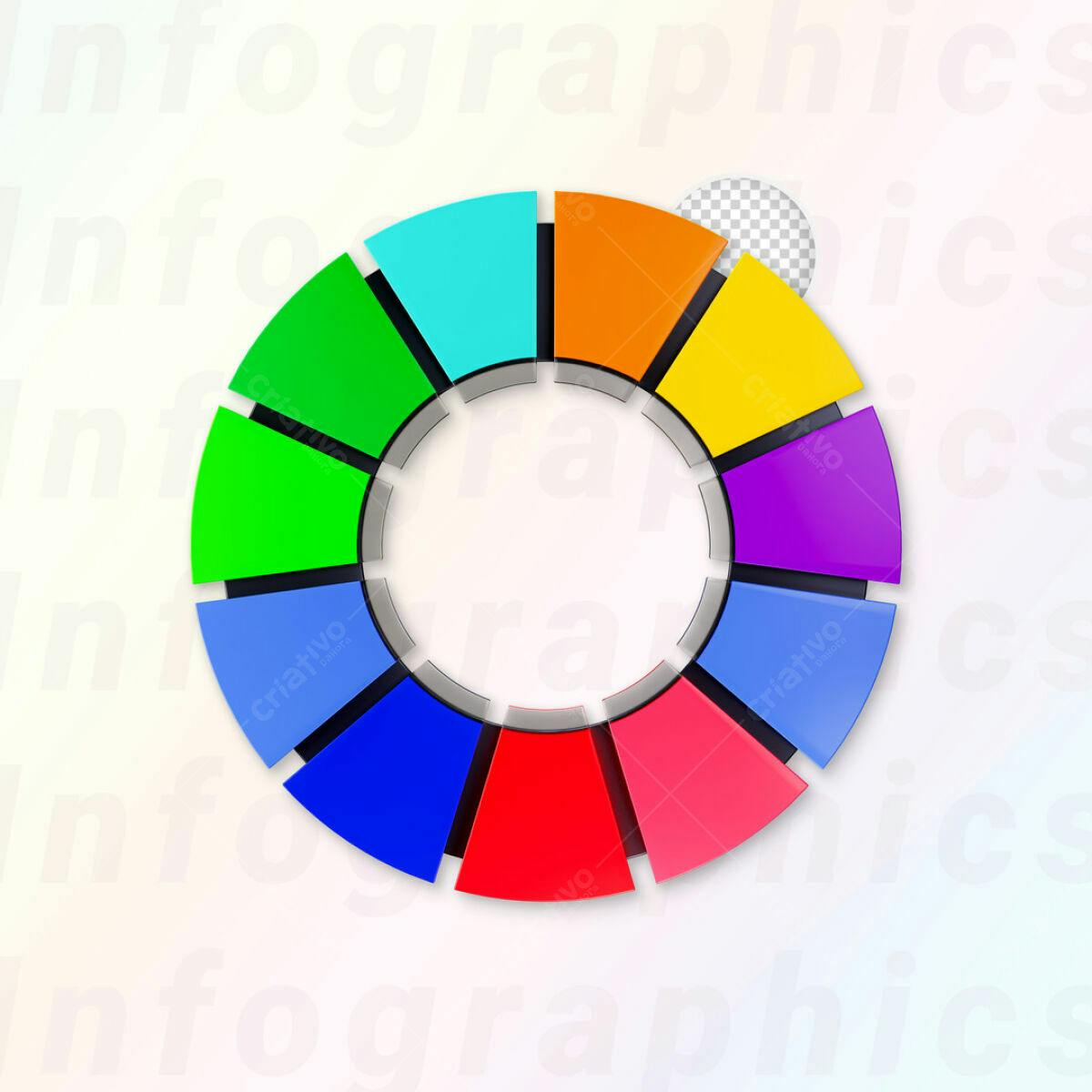 Infográfico Circular Colorido PSD Editável