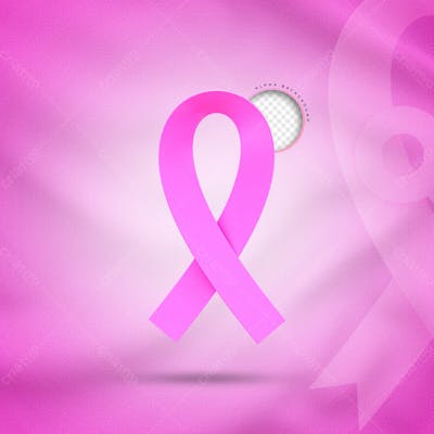 3D Rendering Symbol Of Breast Cancer Awareness Shine Breast Cancer Pink Realistic Ribbon 3D
