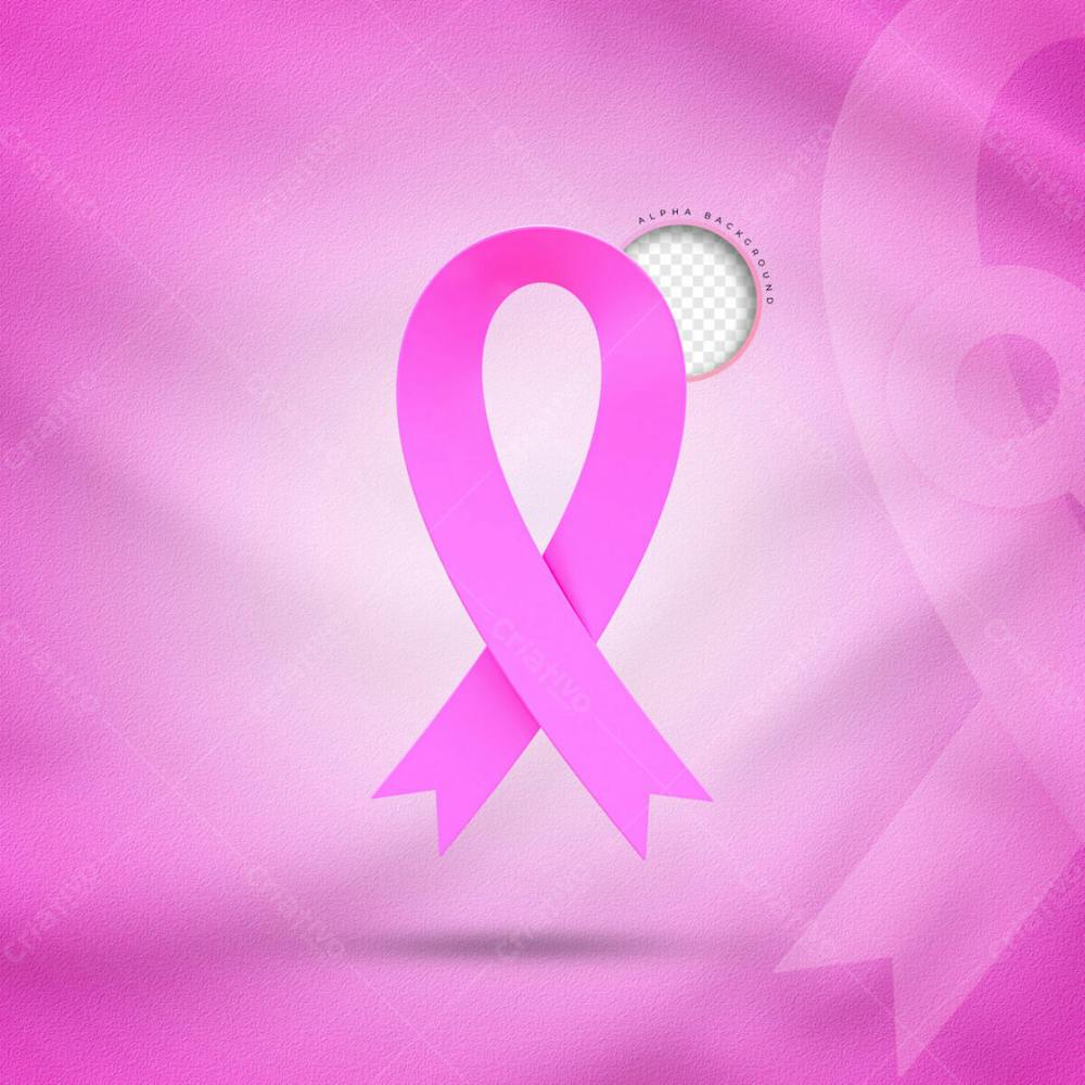 3D Rendering Symbol Of Breast Cancer Awareness Shine Breast Cancer Pink Realistic Ribbon 3D