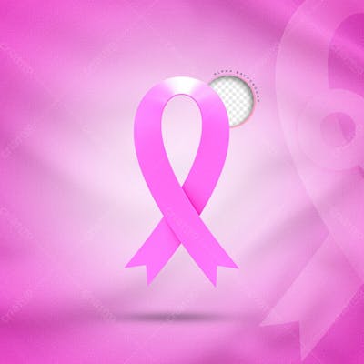 3D Rendering Symbol Of Breast Cancer Awareness Shine Breast Cancer Pink Realistic Ribbon 3D