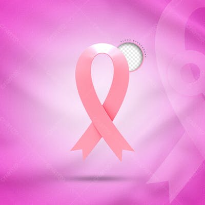 3D Rendering Symbol Of Breast Cancer Awareness Shine Breast Cancer Pink Realistic Ribbon 3D