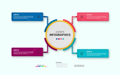 Modern Infographic Template For Business With Multi Steps Multicolor Labels 3D Rendering