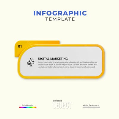 Modern Infographic Template For Business With Multi Steps Multicolor Labels 3D Rendering