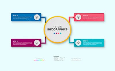 Modern Infographic Template For Business With Multi Steps Multicolor Labels 3D Rendering