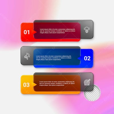 Modern Infographic Template For Business With Multi Steps Multicolor Labels 3D Rendering