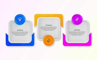Modern Infographic Template For Business With Multi Steps Multicolor Labels 3D Rendering