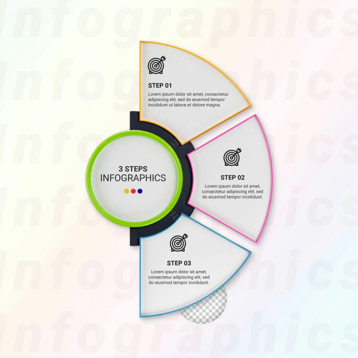 Infográfico 3 Passos para Apresentação PSD Editável