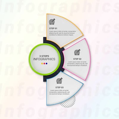 Modern Infographic Template For Business With Multi Steps Multicolor Labels 3D Rendering