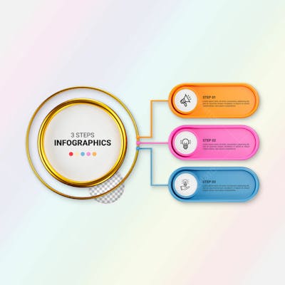 Modern Infographic Template For Business With Multi Steps Multicolor Labels 3D Rendering