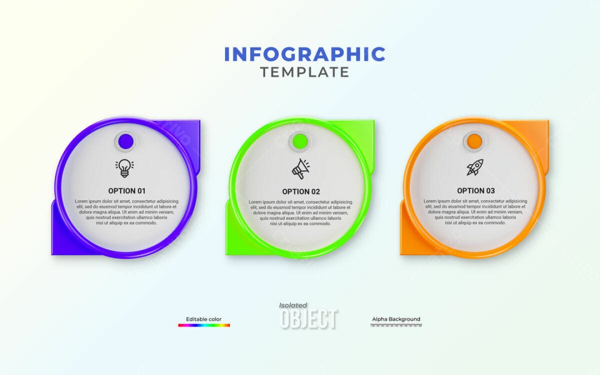 Infográfico com 3 Opções PSD Editável