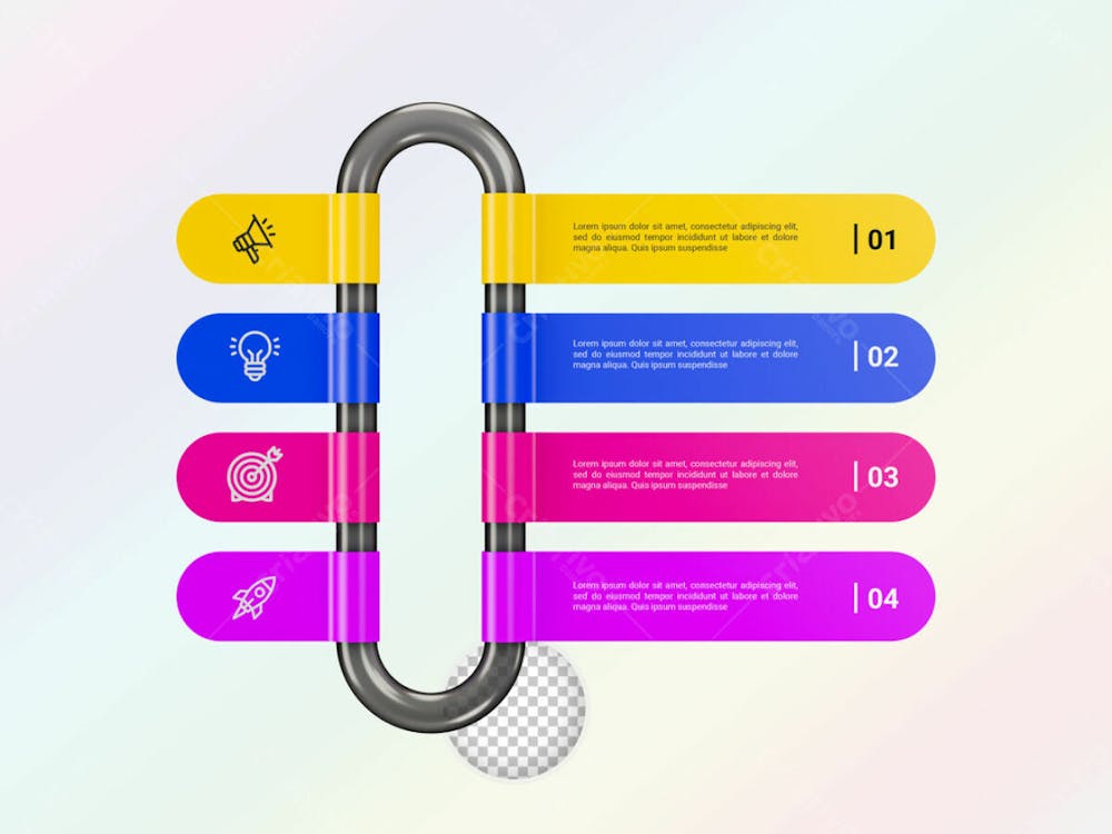 Modern Infographic Template For Business With Multi Steps Multicolor Labels 3D Rendering