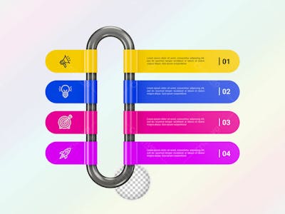 Modern Infographic Template For Business With Multi Steps Multicolor Labels 3D Rendering