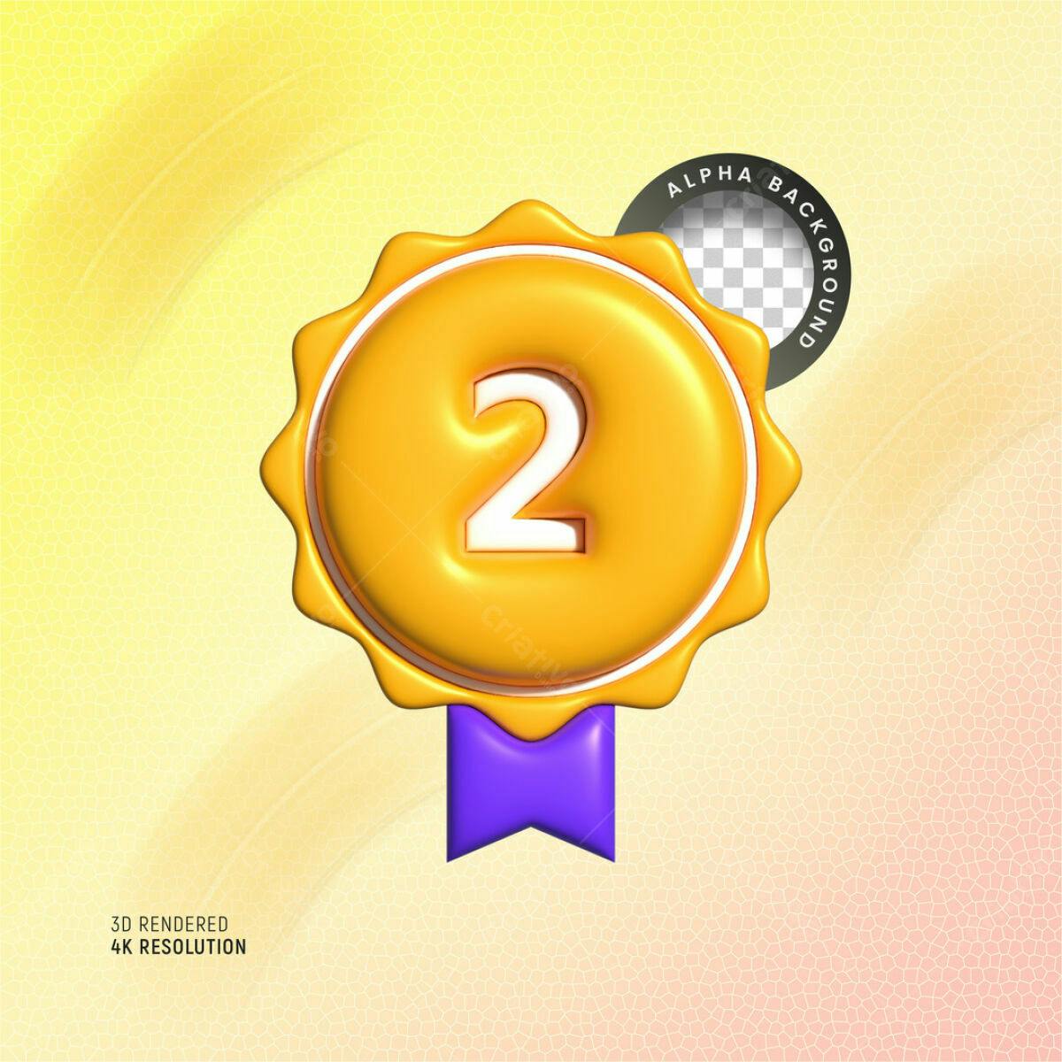 Badge de 2º Lugar PSD Editável