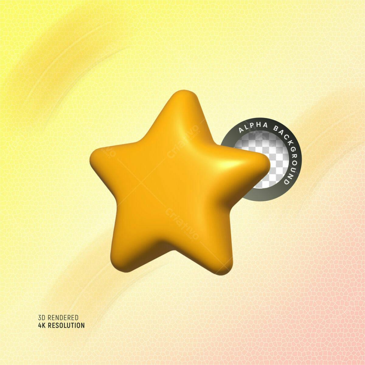 Background 3D Estrela Amarela PSD Editável