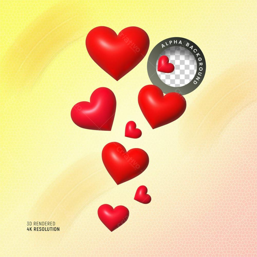 3D Rendering Social Media Heart Icon Online Social Communication Applications Concept