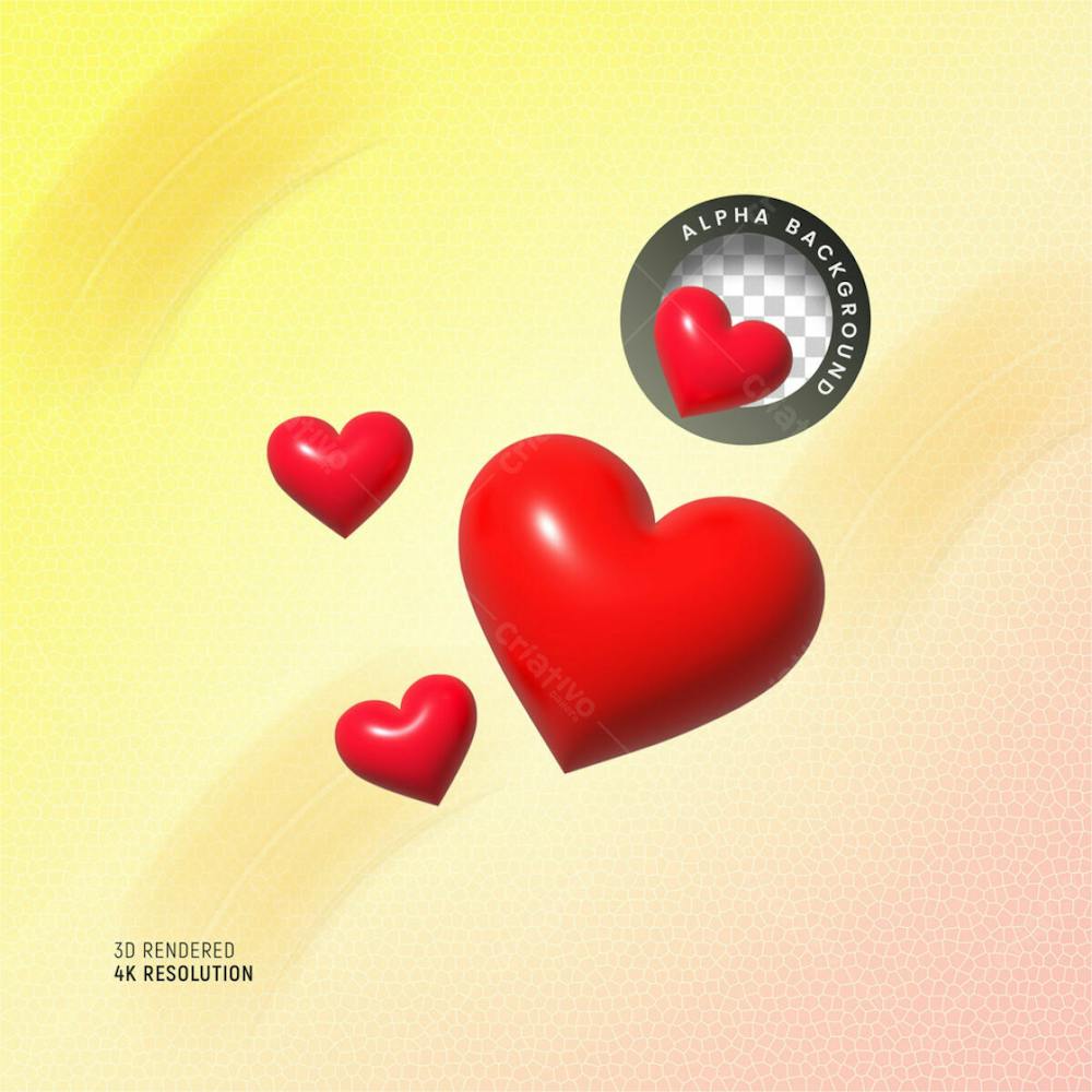 3D Rendering Social Media Heart Icon Online Social Communication Applications Concept