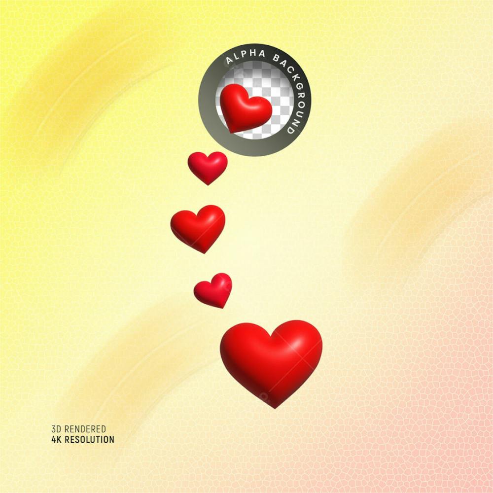 3D Rendering Social Media Heart Icon Online Social Communication Applications Concept