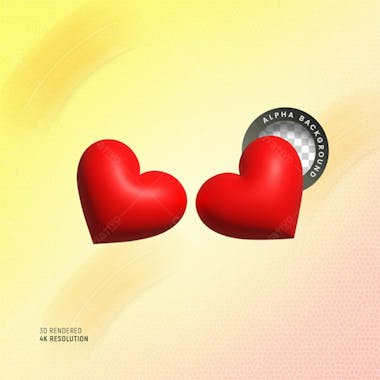 3D Rendering Social Media Heart Icon Online Social Communication Applications Concept