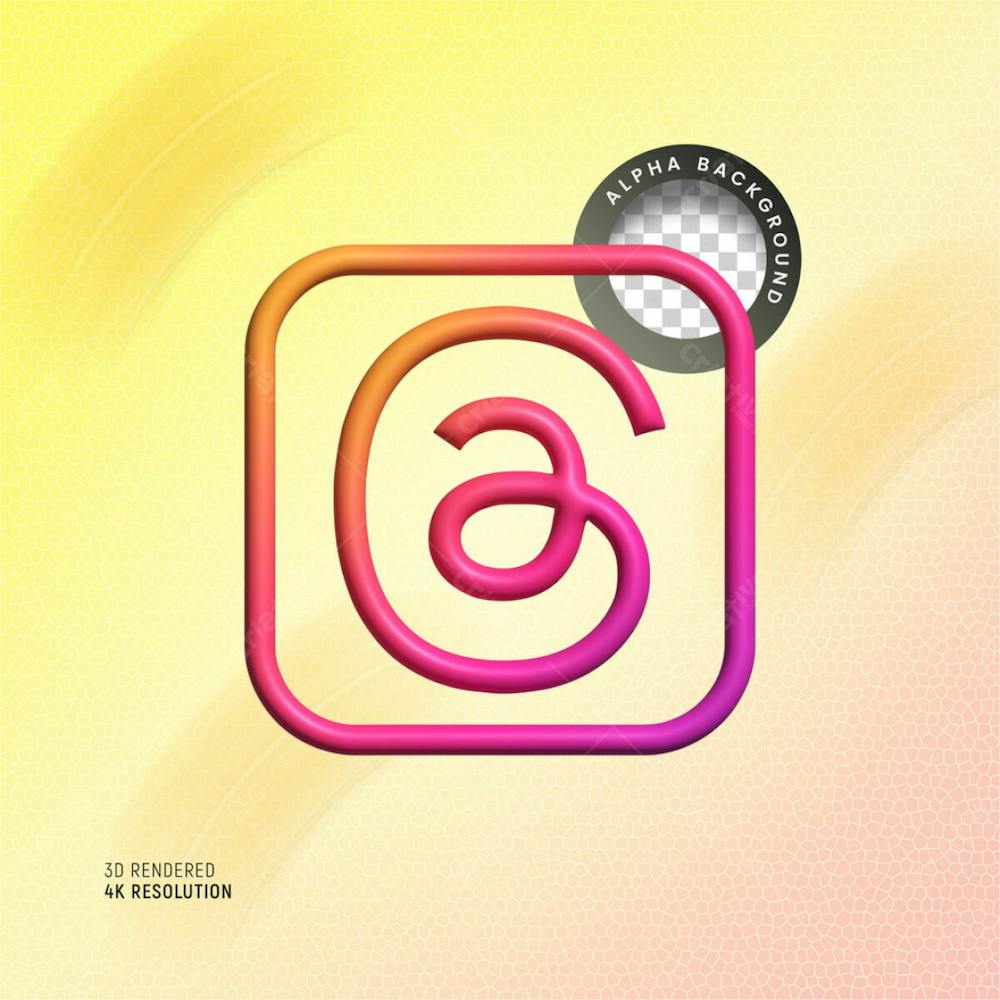 3D Rendering Threads An Instagram App Floating Logo Or Icon Threads Social Media App Icon