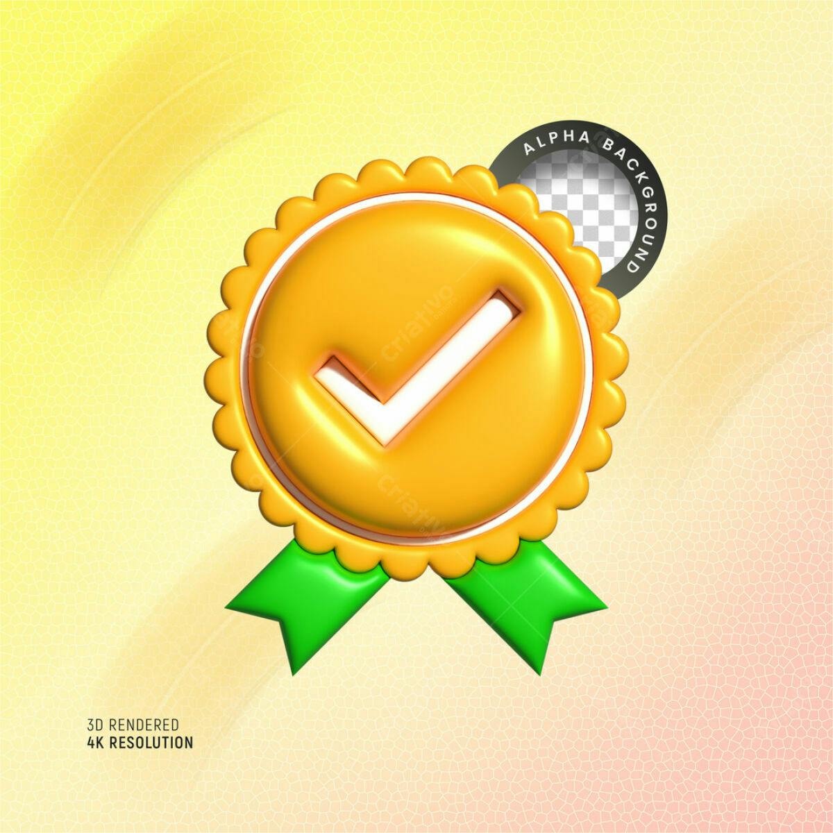 Selo de Aprovação Amarelo e Verde PSD Editável