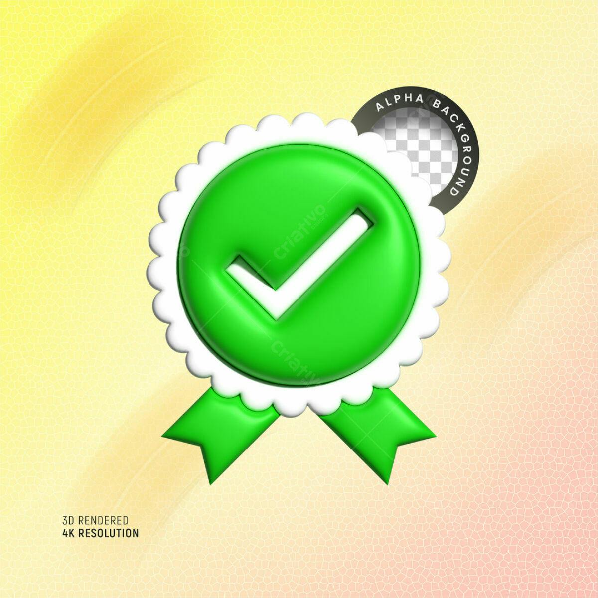 Selo de Aprovação Verde PSD Editável