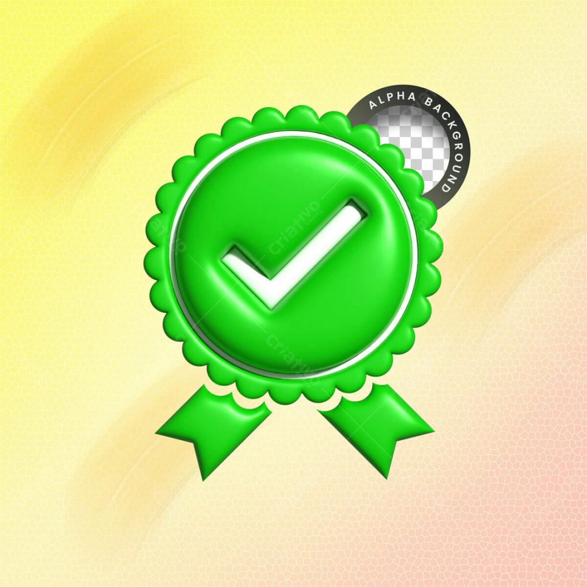 Selo de Aprovação Verde PSD Editável