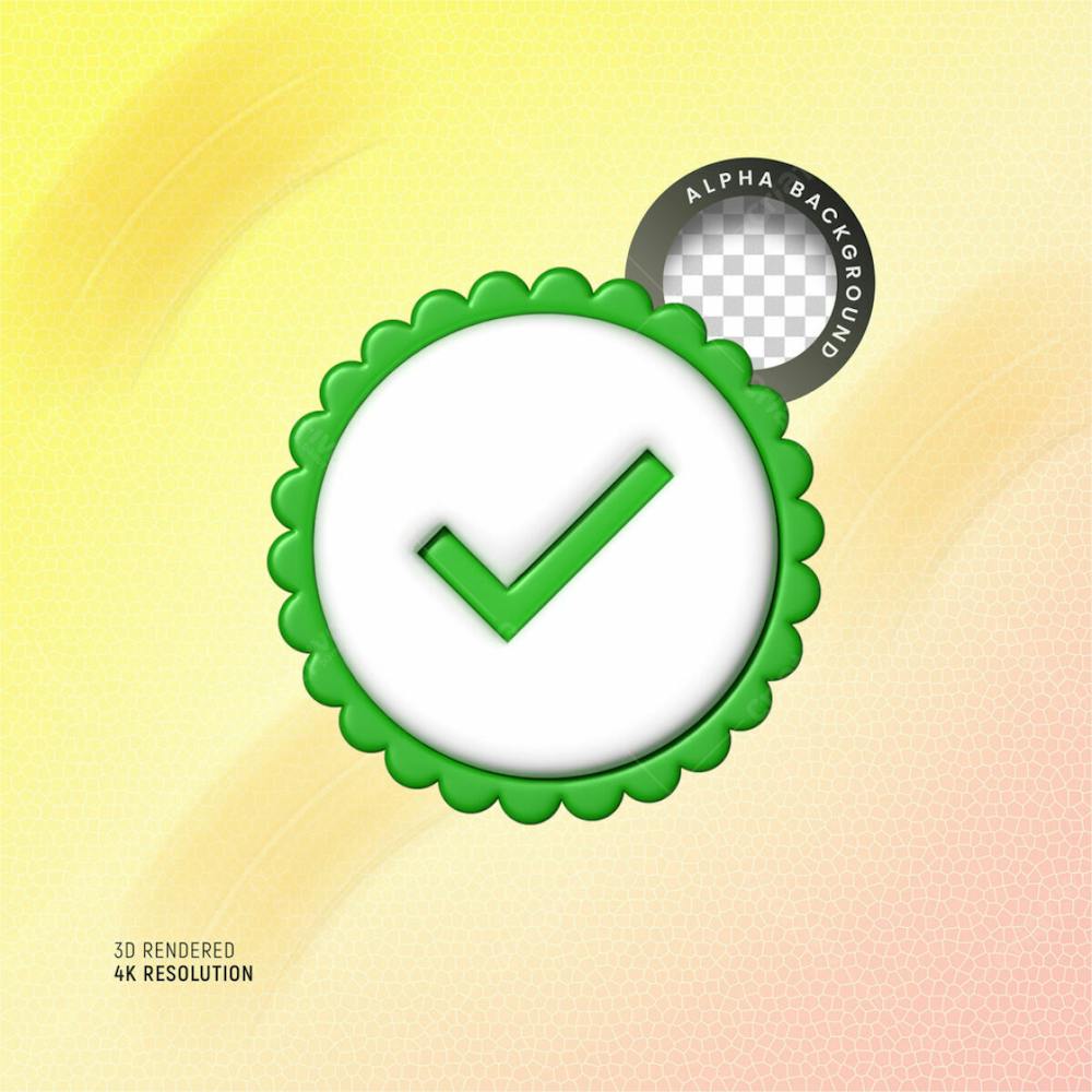 Approved Sign 3D Check Mark Ui Icon 3D Rendering Checkmark Sign Iconn