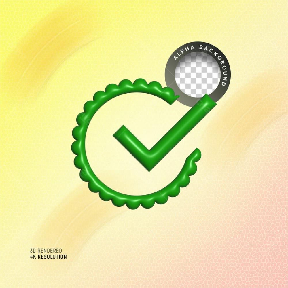 Approved Sign 3D Check Mark Ui Icon 3D Rendering Checkmark Sign Iconn