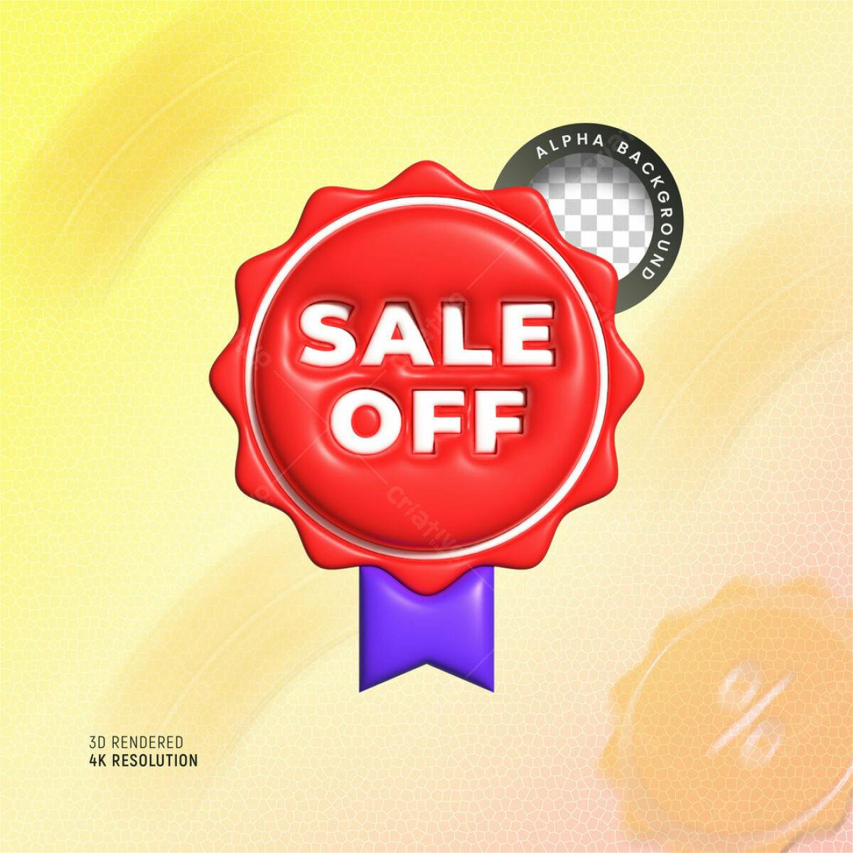 Selo Sale Off Vermelho PSD Editável