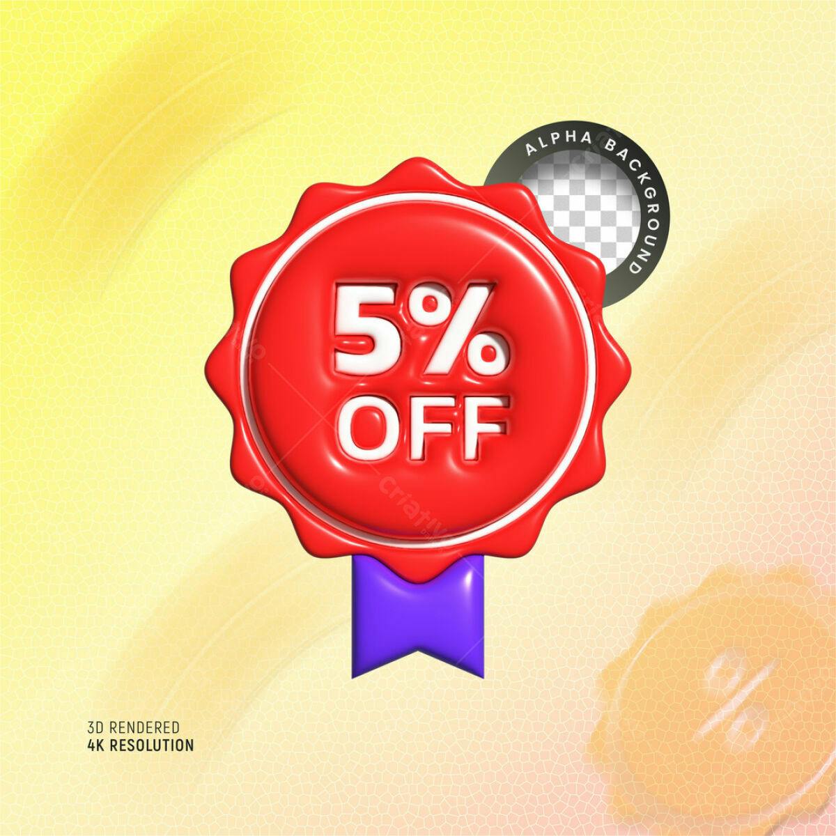 Selo 5% OFF PSD Editável