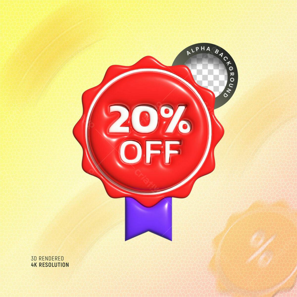 Selo 20% OFF PSD Editável