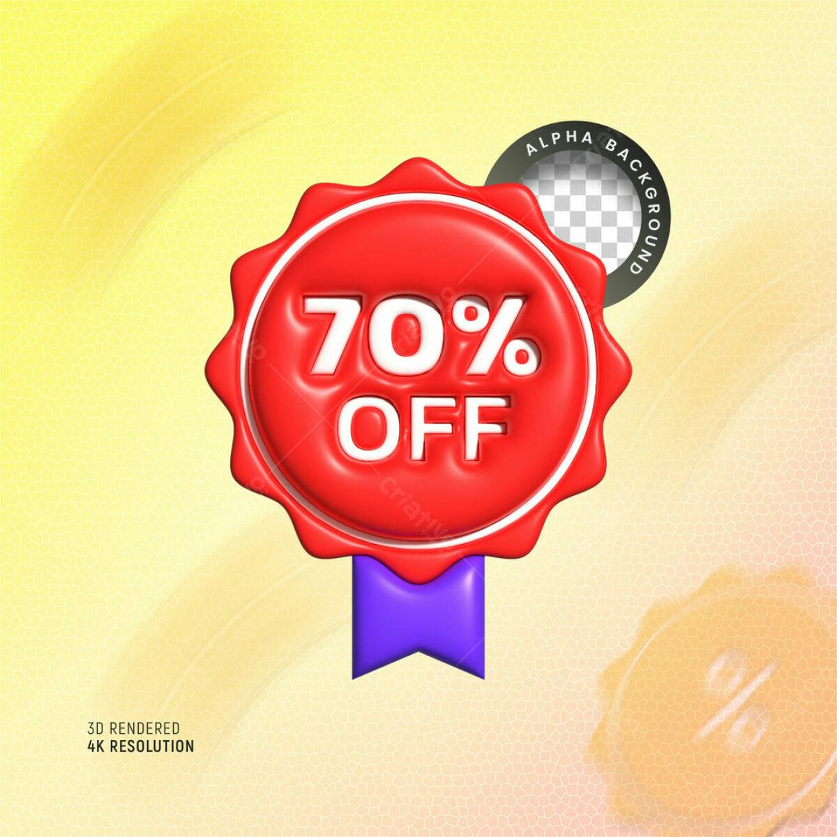 Selo 70% OFF PSD Editável