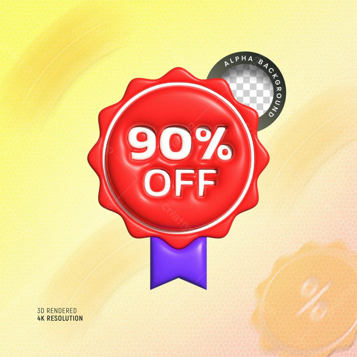 Selo 90% Off PSD Editável