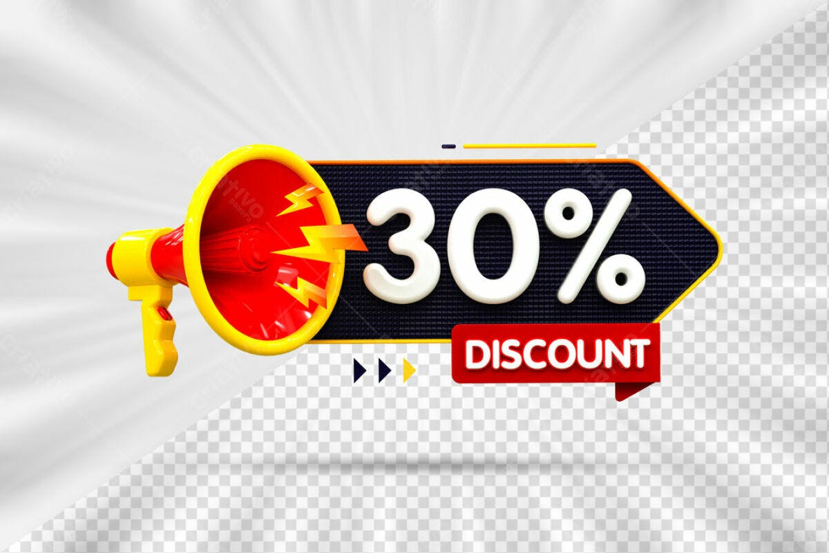 Banner 30% Desconto PSD Editável