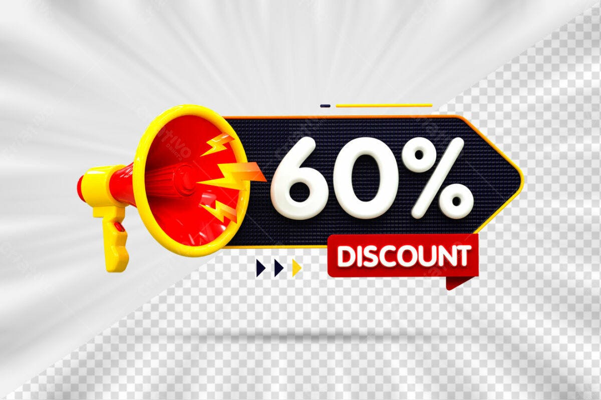 Banner 60% Desconto PSD Editável