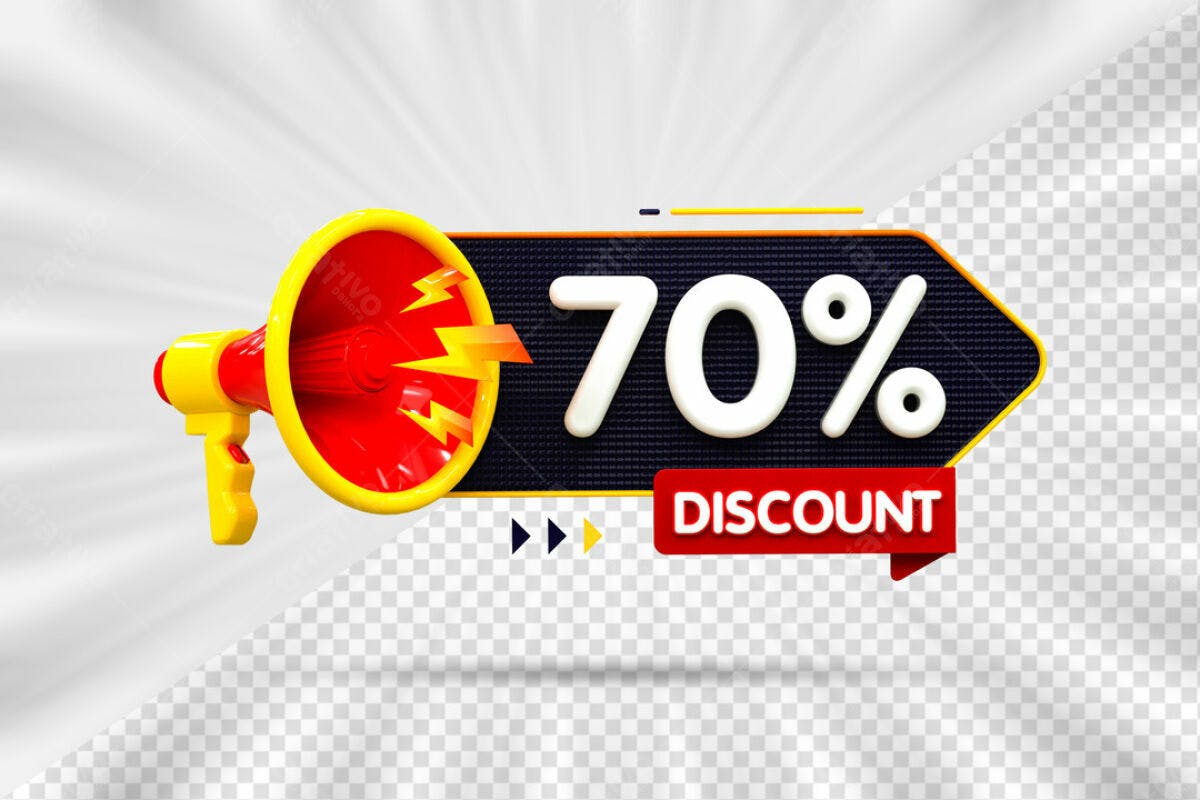 Banner 70% Desconto PSD Editável