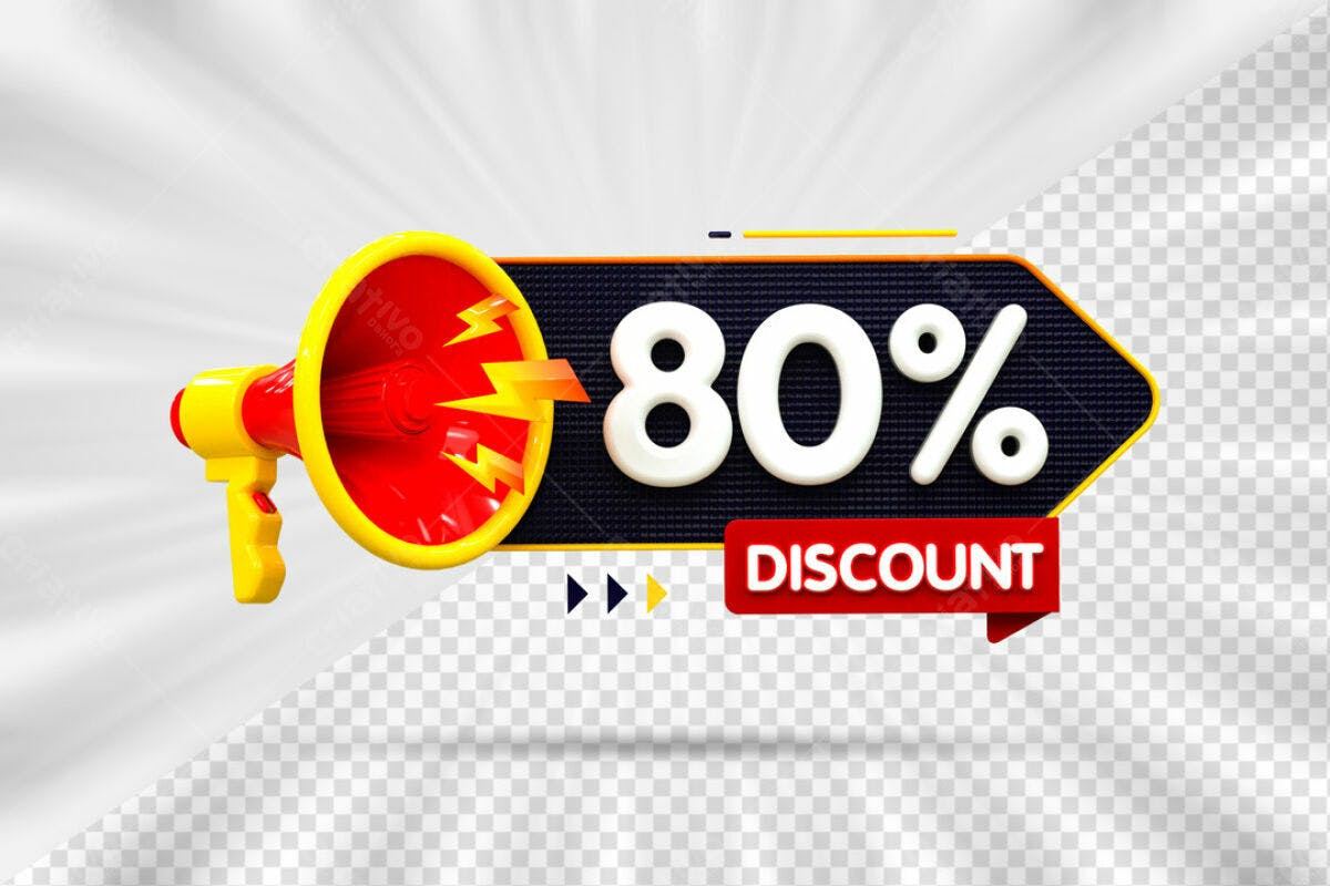 Banner 80% Desconto PSD Editável