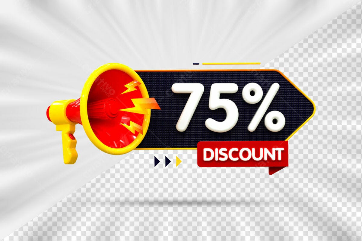 Banner 75% Desconto PSD Editável