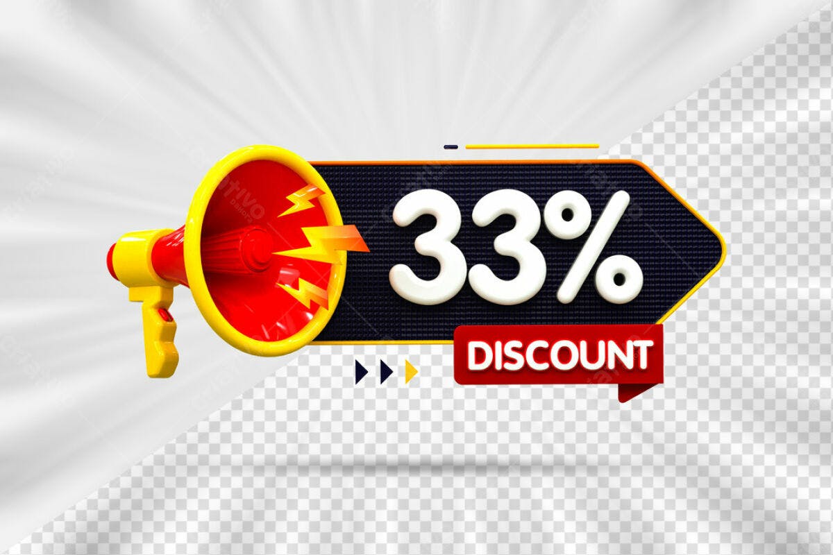 Banner 33% Desconto PSD Editável
