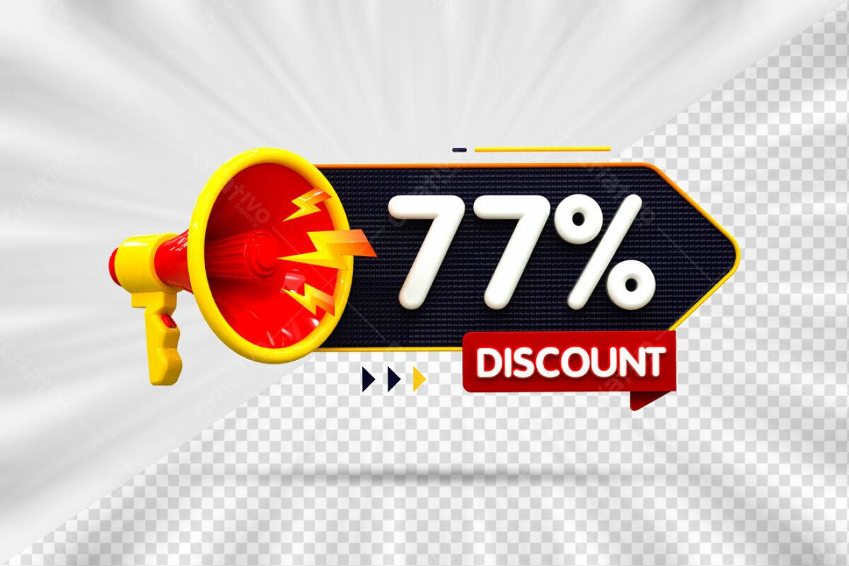 Banner 77% Desconto PSD Editável