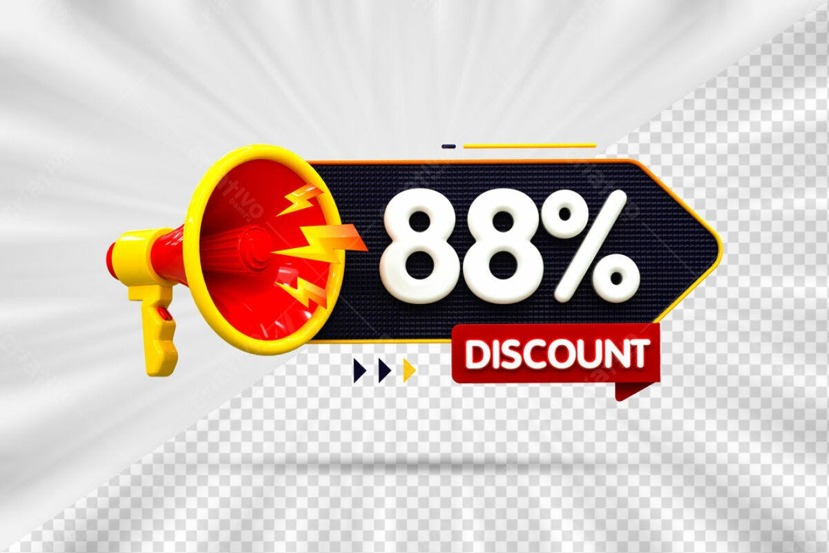 Banner 88% Desconto PSD Editável