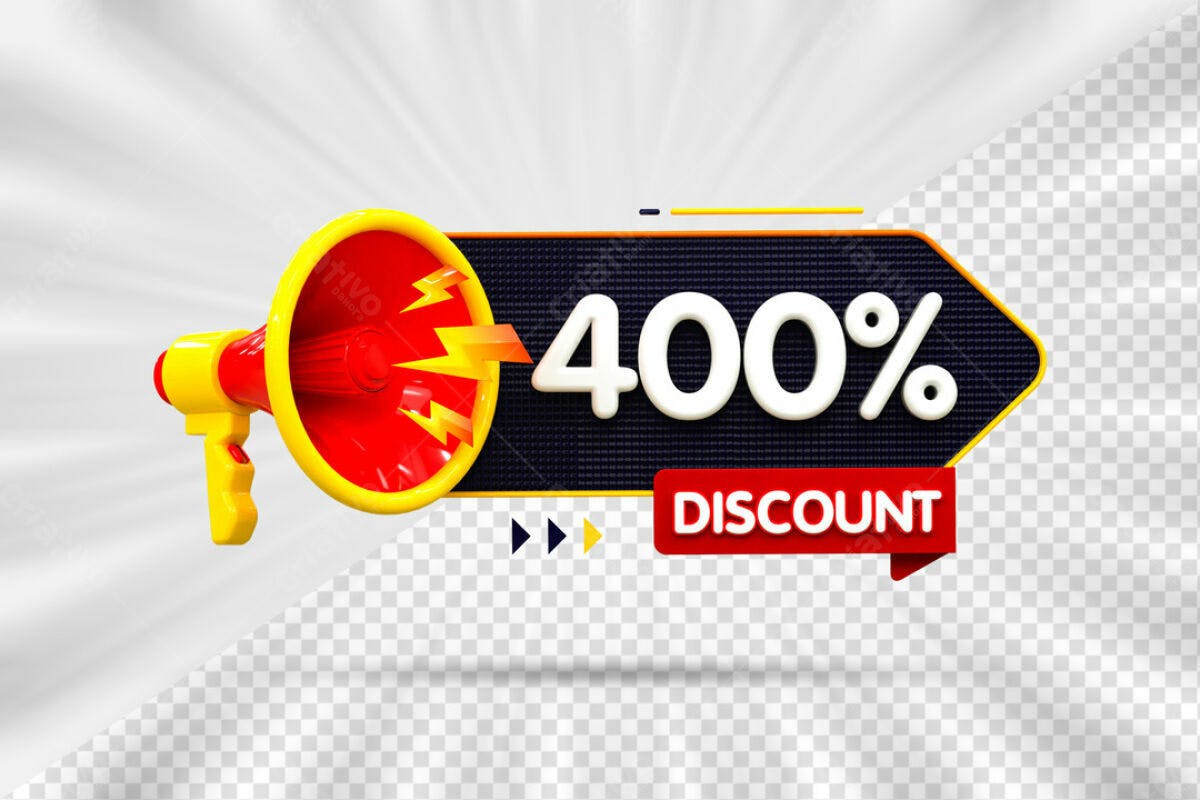 Banner Mega Desconto 400% PSD Editável
