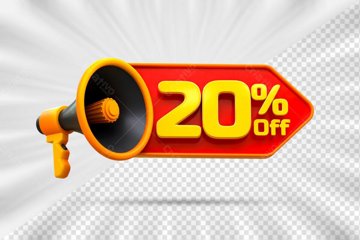 Banner Desconto 20% Off PSD Editável